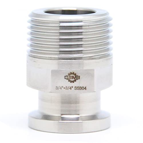 QiiMii 3/4" Tri Clamp Adapter to 3/4" MNPT Thread Ferrule Hexagonal Sanitary Pipe Fitting - Image 1