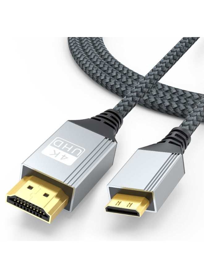 fantasize كابل Mini HDMI إلى HDMI بطول 6.5 قدم، كابل عالي السرعة لتوصيل الأجهزة مثل الكاميرات والشاشات والتلفزيونات وأجهزة العرض واللابتوبات – كابل محول متين وسهل الاستخدام - Image 1