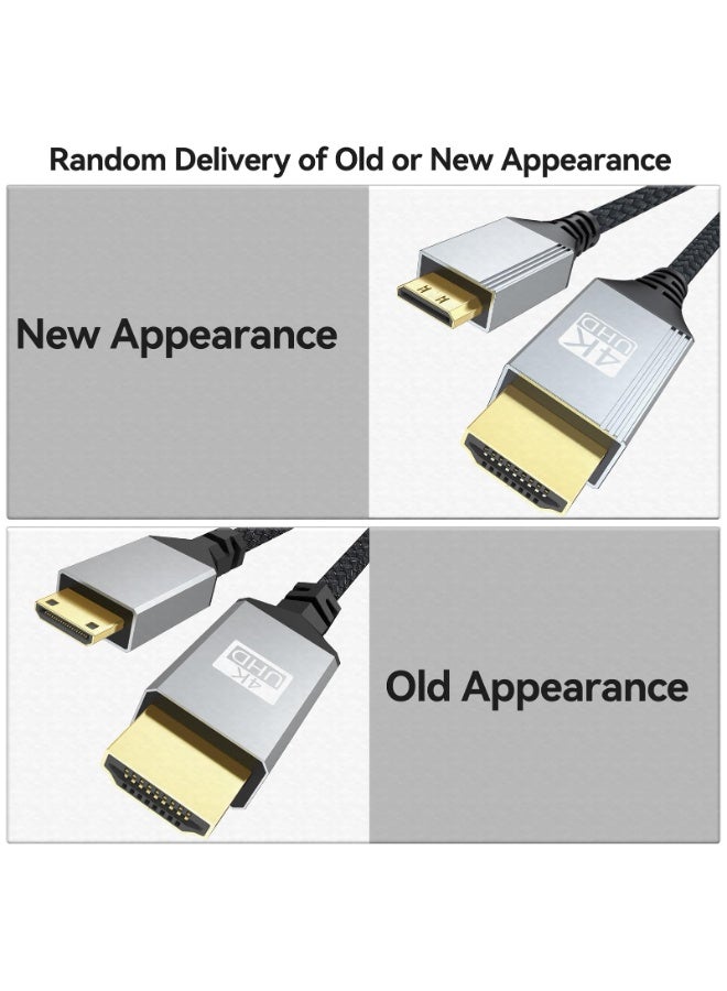 fantasize كابل Mini HDMI إلى HDMI بطول 6.5 قدم، كابل عالي السرعة لتوصيل الأجهزة مثل الكاميرات والشاشات والتلفزيونات وأجهزة العرض واللابتوبات – كابل محول متين وسهل الاستخدام - Image 2