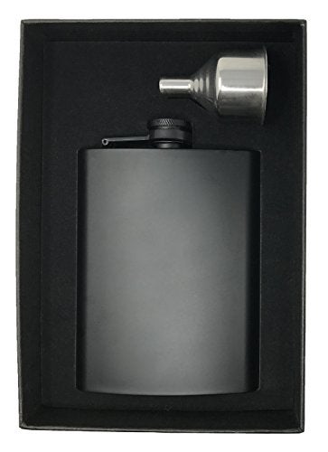 IDALIO Hip Flask for Liquor 8 Ounce Stainless Steel (Black, 8 Oz - Big Funnel) - Image 4