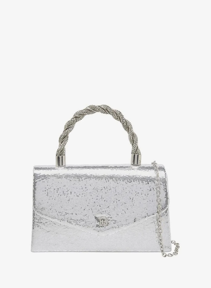 Textured Satchel Bag With Button Closure Ramadan Collection