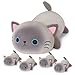 SQEQE Siamese Cat Stuffed Animals 5 in 1 Cute Siamese Cat Plush with 4 Babies in Tummy Christmas Birthday Gifts for Boys and Girls - Image 2