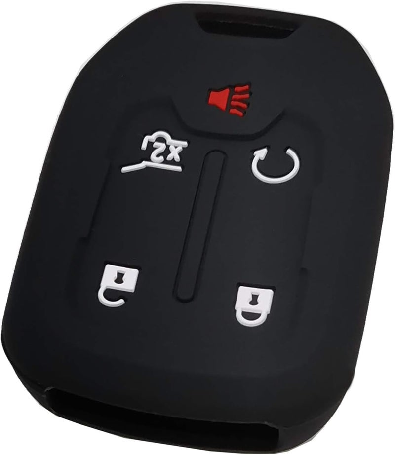 Arruweer 2 قطعة غطاء مفتاح ذكي واقي مناسب لـ GMC Acadia Terrain Yukon Chevrolet Suburban Tahoe، غلاف جهاز التحكم عن بعد للدخال بدون مفتاح، حامل واقي للمفاتيح (أسود 2 قطعة) - Image 5