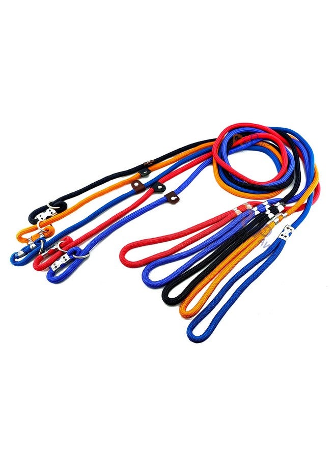 Dog Training Leash Slip Leash, Adjustable Length, Strong & Durable Training Show Leash,Soft Nylon Rope I Leather Adjustable, Length 5 Feet X 1 Cm - Pack Of 1 (Multicolor) - Image 1