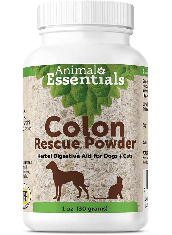 Animal Essentials Colon Rescue Powder - Herbal Digestive Aid for Dogs & Cats, Phytomucil, Healthy Gastrointestinal Tract, Certified Organic Herbs, No Preservatives, Glycerin-Based Formula - 1 Oz - Image 1