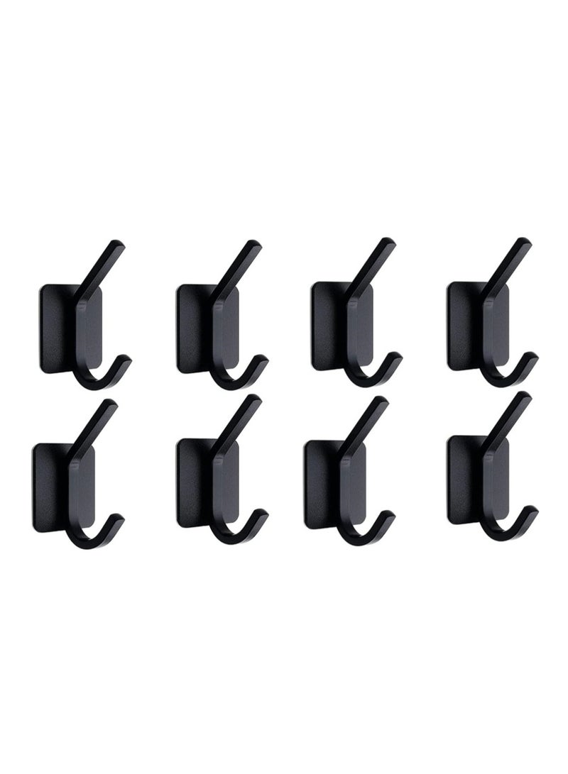 8 حزمة جدار الخطايق ، 304 الفولاذ المقاوم للصدأ اللاصق معلقة الخطايق ، لا الحفر الثقيلة للماء منشفة خطاية رداء شنق للمطبخ المنزلي مكتب الحمام (أسود / 8pcs) - Image 1