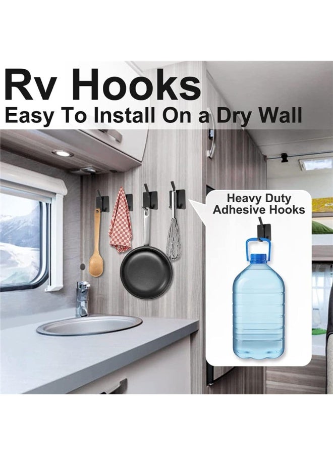 8 حزمة جدار الخطايق ، 304 الفولاذ المقاوم للصدأ اللاصق معلقة الخطايق ، لا الحفر الثقيلة للماء منشفة خطاية رداء شنق للمطبخ المنزلي مكتب الحمام (أسود / 8pcs) - Image 5