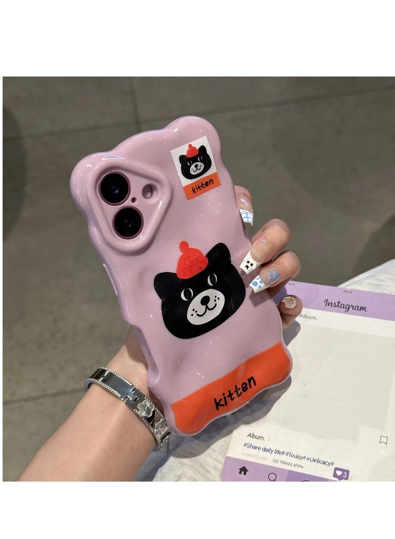 NIBEMINENT Cute Animal Avatar Protective TPU Case Cover For iPhone 15 Plus, Purple