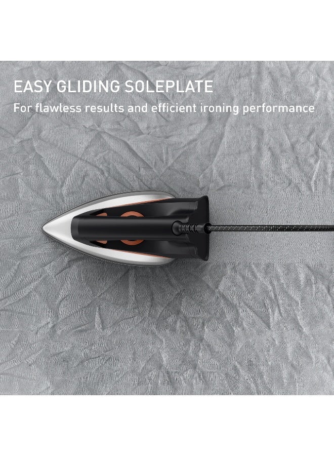 Tefal Dry Iron | Classical Plus | 1200 W | Fast Heat-Up | Easy-Gliding Soleplate | Lightweight | Temperature control | Black & Terracotta | 2 years warranty | FS3110M0 1200 W FS3110M0 Black/Terracotta - Image 4