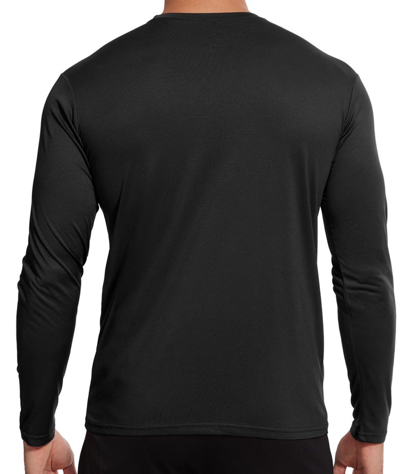 Kinglaman 7 Pack Men Dry Fit Workout Long Sleeve Athletic Gym UPF SPF UV Sun Protection Quick Dry Lightweight Shirts 1 Black 1 Grey 1 Heather Grey 1 Blue 1 Dark Blue 1 Dark Green 1 Wine X-Large - Image 3