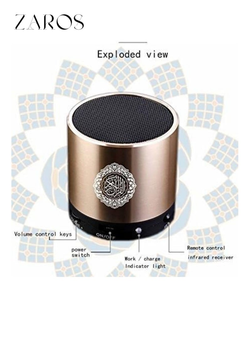 Zaros Remote Control Quran Speaker – Portable Digital MP3 Player 8GB, TF/SD, USB Rechargeable, FM Radio, Translation, Prayer & Quran Playback - Image 3