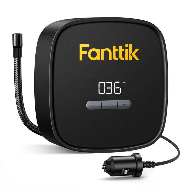 Fanttik X9 SE Tire Inflator Portable Air Compressor for Car 12V DC Tire Pump with Pressure Gauge 98ft Long Charging Power Auto Air Pump for Car Motorcycle