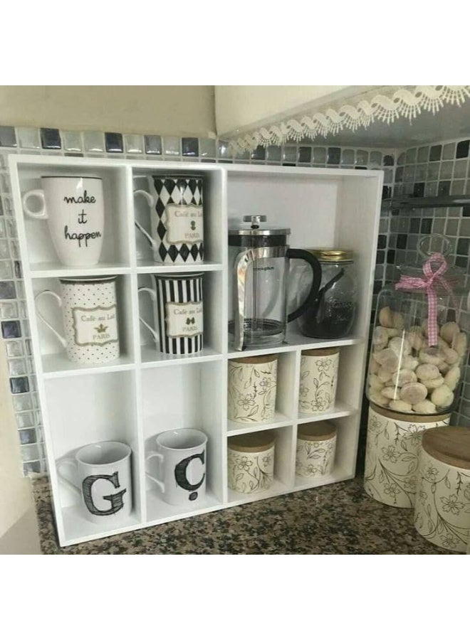 نظّمي ركن القهوة بتاعك بلمسة شياكة! ✨☕️ بيت المجات خشبي باللون الأبيض الأنيق، بيشيل كل مجاتك المفضلة والمكبس في مكان واحد بشكل مرتب ويفتح النفس.  🤍الخامة: خشب عالي الجودة بطلاء ناعم. المقاس: عملي ومناسب لأي حيطة أو رخامة.  الصور علي الطبيعه😍 - Image 2