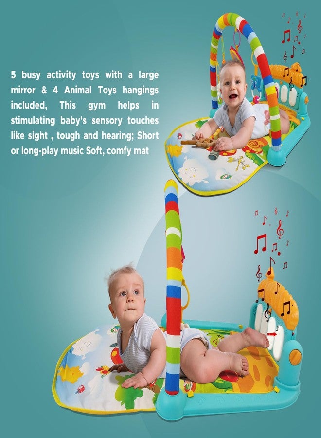 NHR 2 in 1 Baby Kick and Play Piano Gym Mat Rack, Fitness Rack with Hanging Rattles Lights & Musical Keyboard Mat Multi-Function, Crawling Mat Early Educational Toy for 0-18 Months Baby (Multicolor) - Image 3