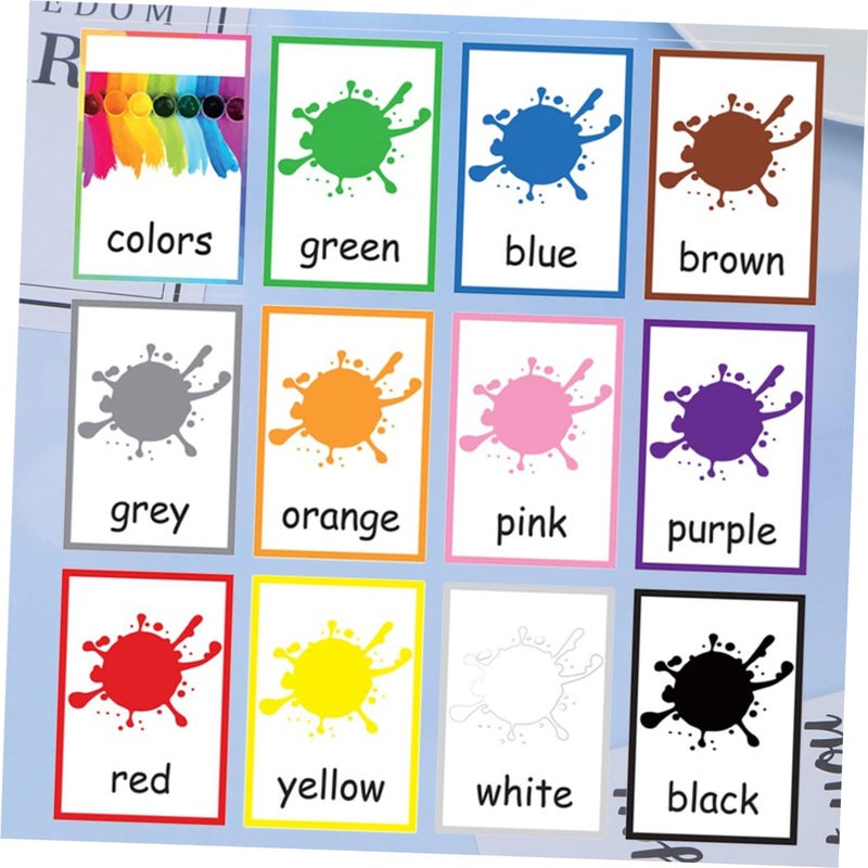 Colorful English Flash Cards 12 Sheets Preschool Learning Game for Cognitive Development - Image 4