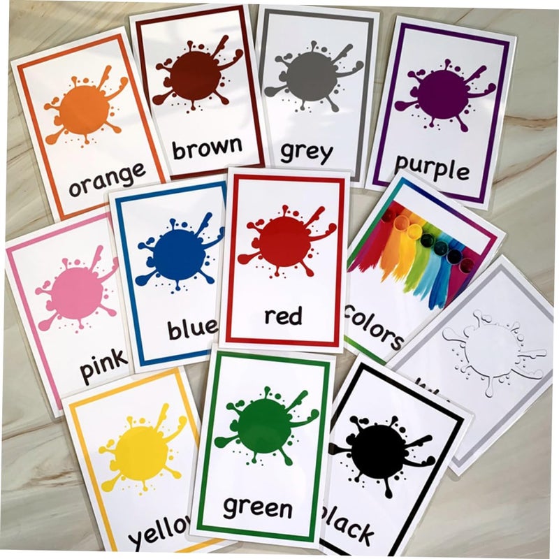 Colorful English Flash Cards 12 Sheets Preschool Learning Game for Cognitive Development - Image 3