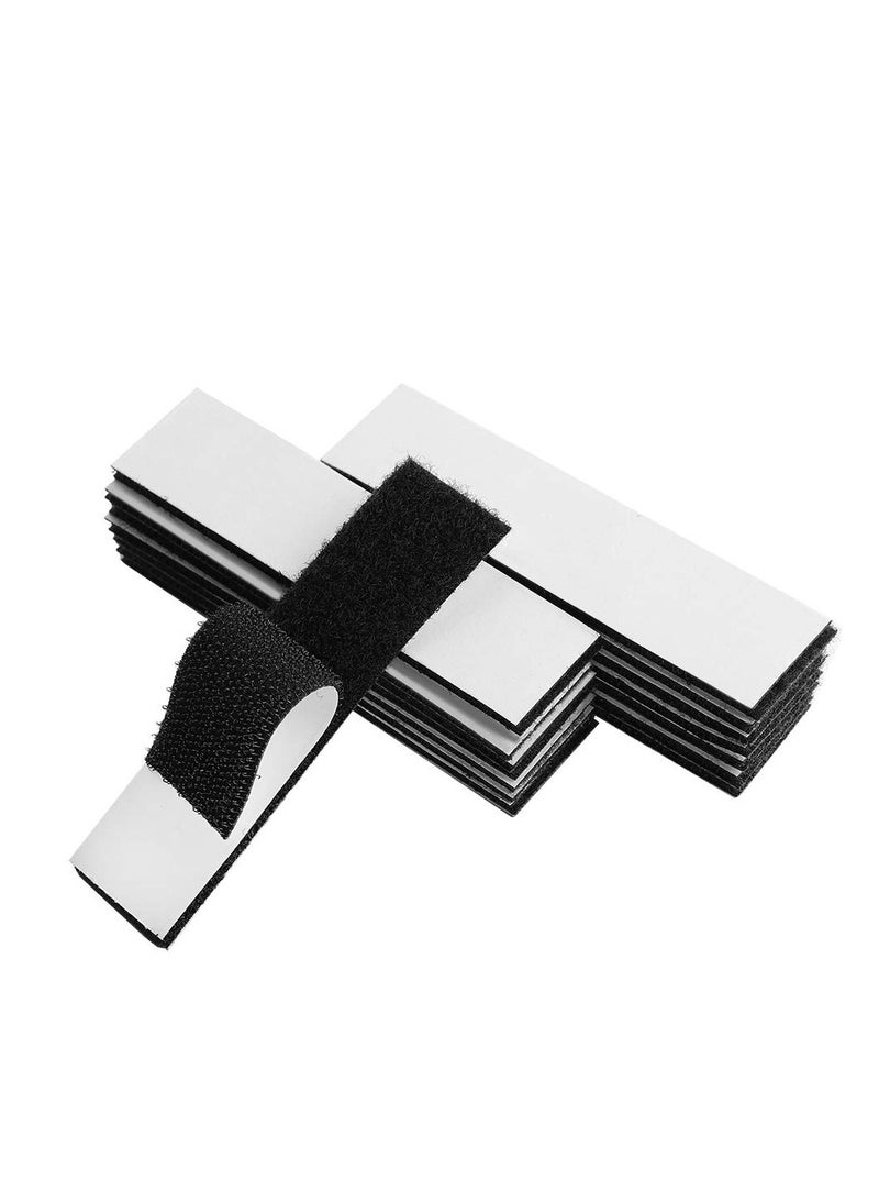 Generic Melsan 1x4 inch Hook and Loop Strips with Adhesive - 15 Sets, Strong Back Adhesive Fasten Mounting Tape for Home or Office Use - Instead of Holes and Screws, Black  - Image 1
