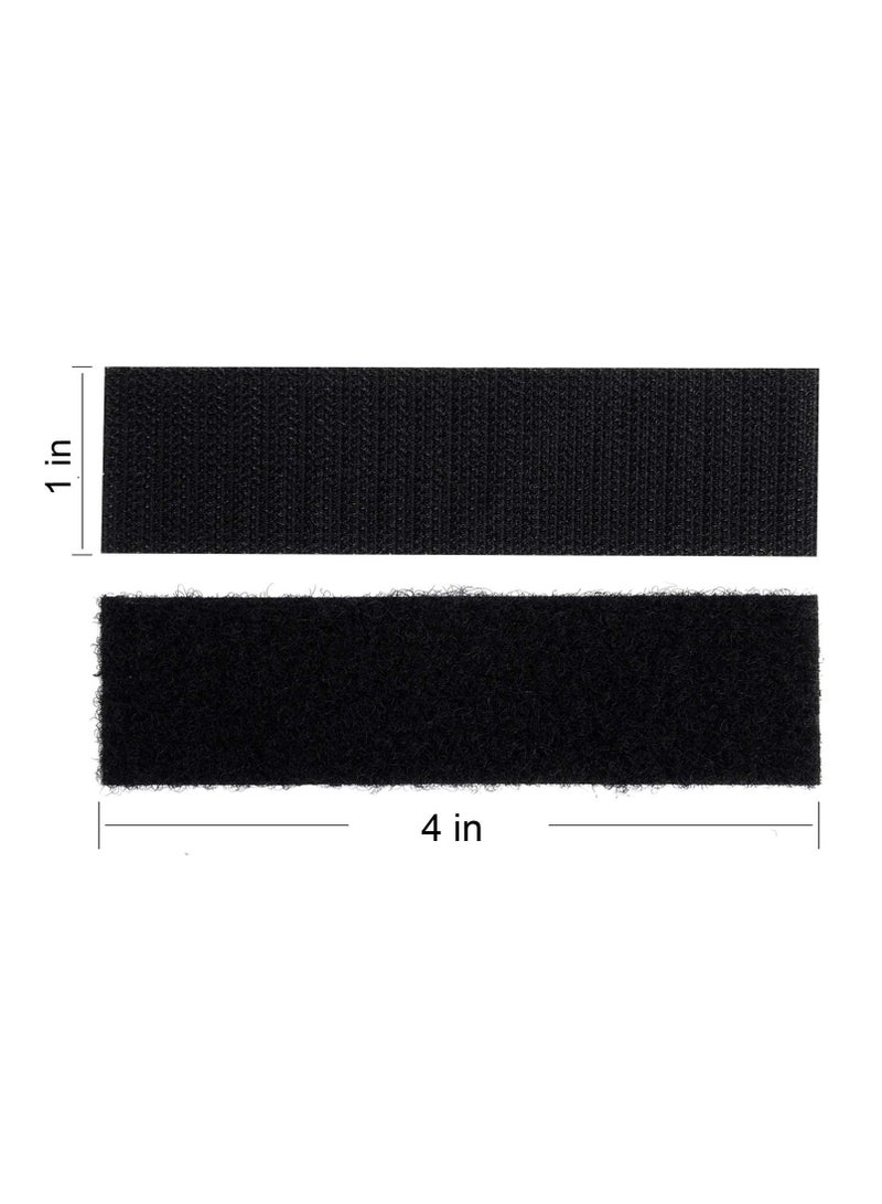 Generic Melsan 1x4 inch Hook and Loop Strips with Adhesive - 15 Sets, Strong Back Adhesive Fasten Mounting Tape for Home or Office Use - Instead of Holes and Screws, Black  - Image 3