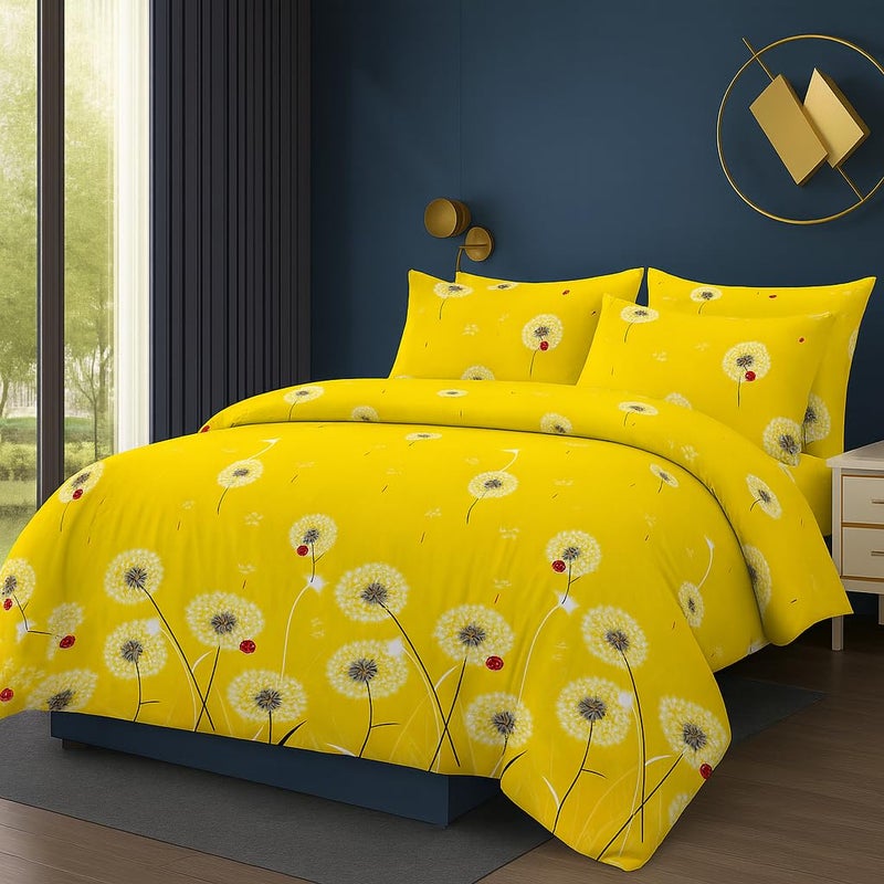 Amali  6 piece Polycotton Bed Sheet Queen Size (160x200+35) cm 1 Fitted Sheet, 1 Duvet Cover and 2 Standard & 2 Oxford Pillowcases Soft Breathable & Durable Fabric for Home Use - Image 1