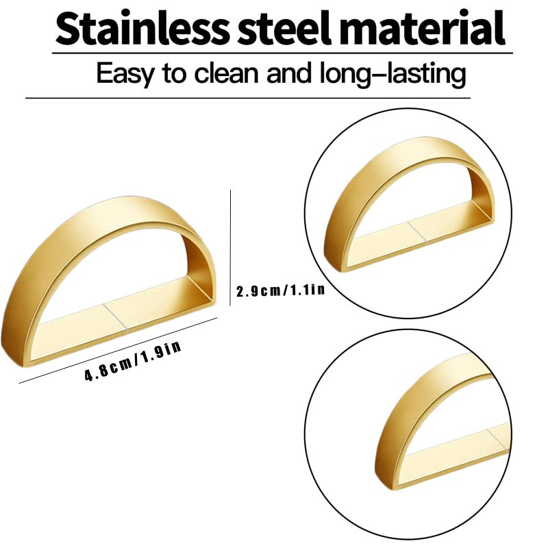 GERILKAI 8 Pcs Matt Gold Napkin Rings - Metal Napkin Ring,Stainless Steel Napkin Rings for Table Settings Wedding Christmas Party Dinner Table(Semicircle) - Image 2