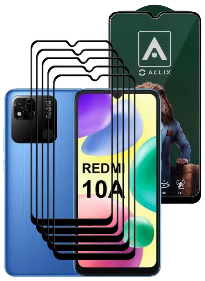ACLIX 5 Pieces Antistatic ESD Dustproof Premium Quality High Definition Tempered Glass Screen Protector Designed For Xiaomi Redmi 10A - Image 1