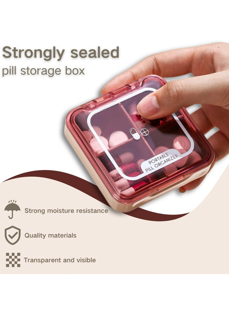 CMGTYYD Portable Pill Organizer,Small Pill Box,Travel Pill Case,Pill Container for Pocket, 4 Compartments, Daily Compact Travel Medicine Holder for Vitamins Medication  - Image 5