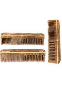 G.B.S Professional Grooming Comb 5" Wood Coarse;Fine Pocket Comb 3 pack Effortless Glide Fine Wide Tooth Light Weight Portable Design Pain Free Daily Hair Care Bag Packing Travel Durable  - Image 1
