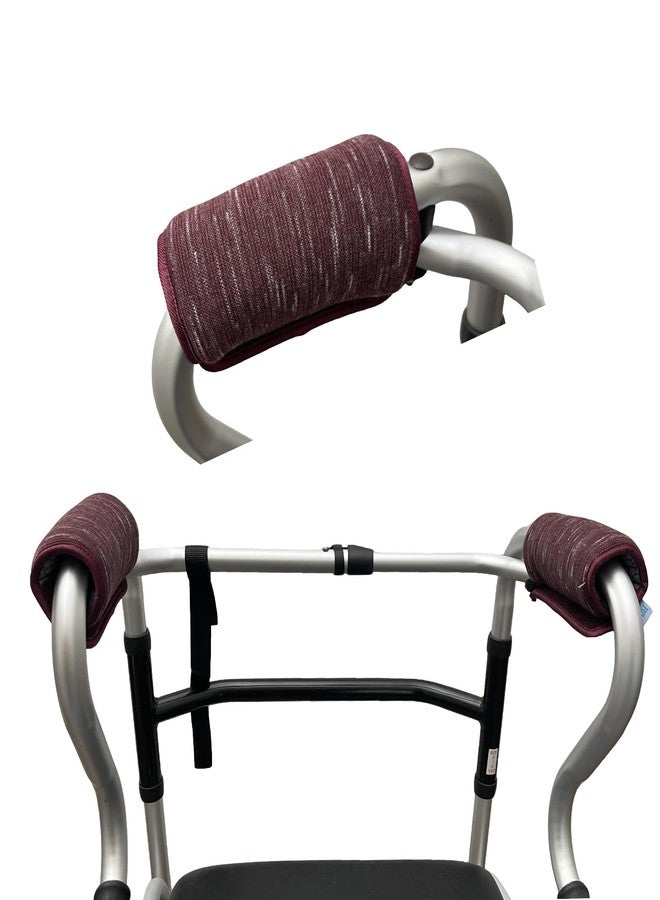 BIVIKEY Walker Handle Cushions - Padded Hand Covers - Soft Cushion Padding Medical for Folding Rolling Wheelchair, Rollator Handle, Senior, Elderly Grippers - Crutch Handle Pad Grips - Mobility Aid Red - Image 1
