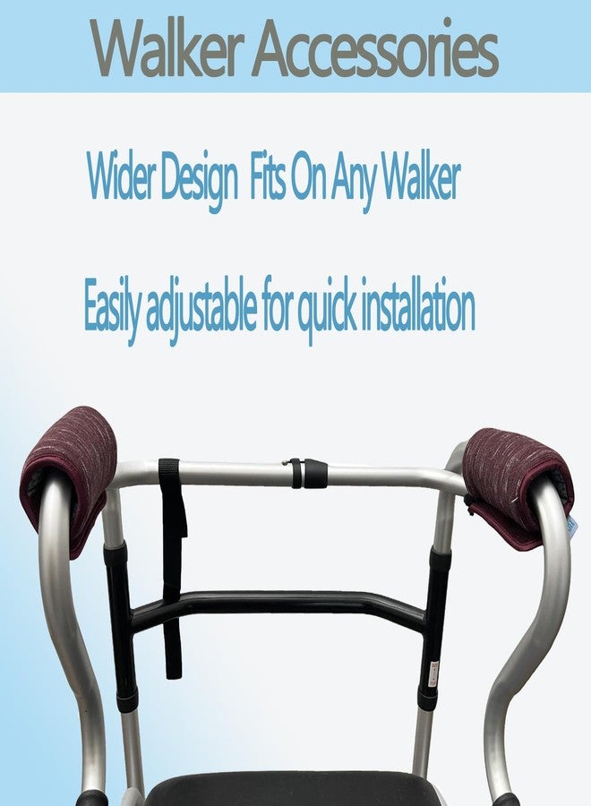 BIVIKEY Walker Handle Cushions - Padded Hand Covers - Soft Cushion Padding Medical for Folding Rolling Wheelchair, Rollator Handle, Senior, Elderly Grippers - Crutch Handle Pad Grips - Mobility Aid Red - Image 4