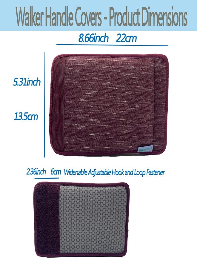 BIVIKEY Walker Handle Cushions - Padded Hand Covers - Soft Cushion Padding Medical for Folding Rolling Wheelchair, Rollator Handle, Senior, Elderly Grippers - Crutch Handle Pad Grips - Mobility Aid Red - Image 5
