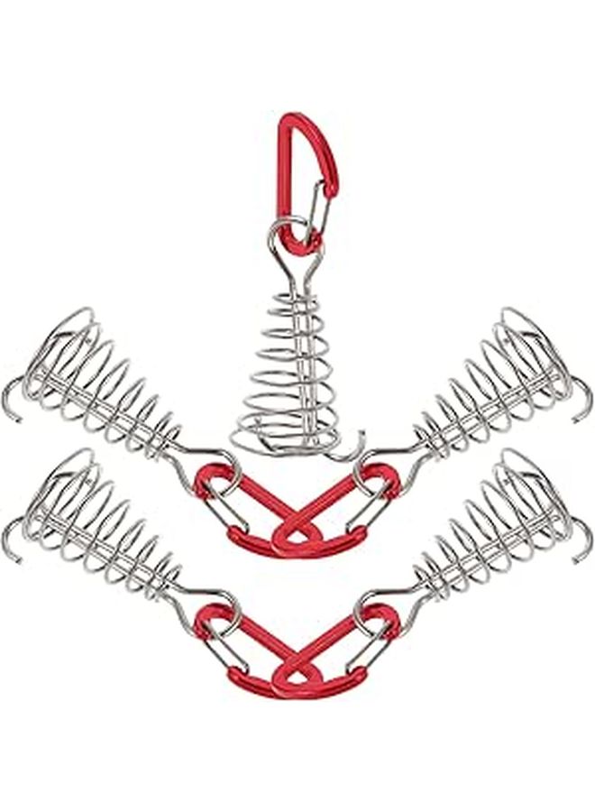 5pcs Stainless Steel Windproof Tent Stakes with Octopus Spring Buckles for Camping and Hiking - Image 1