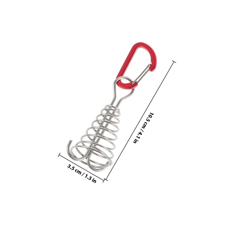 5pcs Stainless Steel Windproof Tent Stakes with Octopus Spring Buckles for Camping and Hiking - Image 3