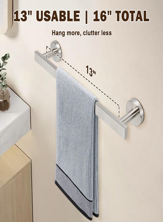 Siyzda Bath Towel Bar, SUS 304 Stainless Steel Towel Rack Holder Wall Mounted, Modern Shower Rod for Bathroom Kitchen Home Decor, 16 Inch (Brushed Nickel) - Image 3