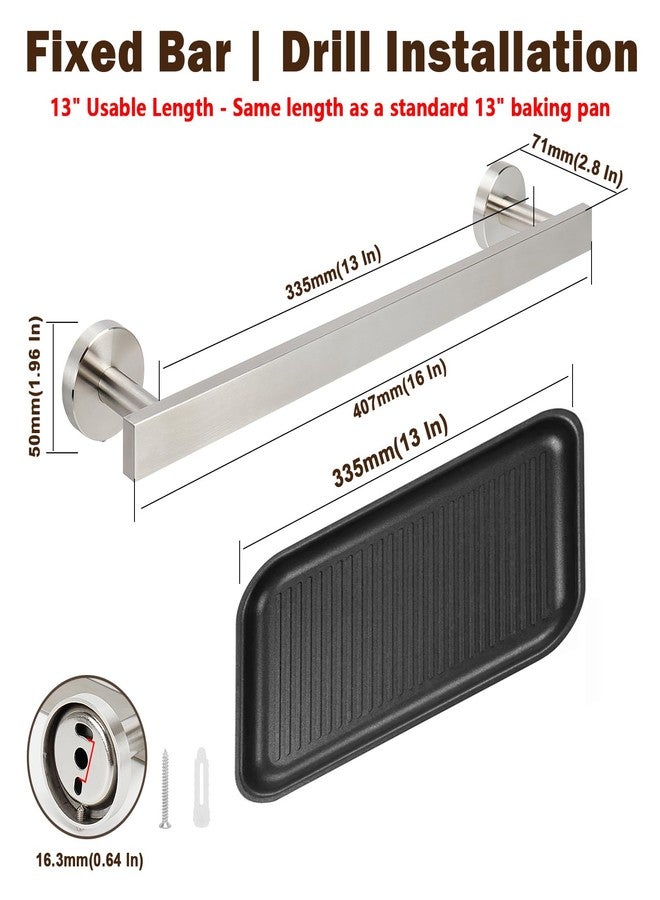 Siyzda Bath Towel Bar, SUS 304 Stainless Steel Towel Rack Holder Wall Mounted, Modern Shower Rod for Bathroom Kitchen Home Decor, 16 Inch (Brushed Nickel) - Image 2