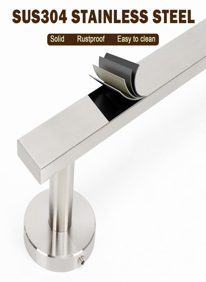 Siyzda Bath Towel Bar, SUS 304 Stainless Steel Towel Rack Holder Wall Mounted, Modern Shower Rod for Bathroom Kitchen Home Decor, 16 Inch (Brushed Nickel) - Image 4