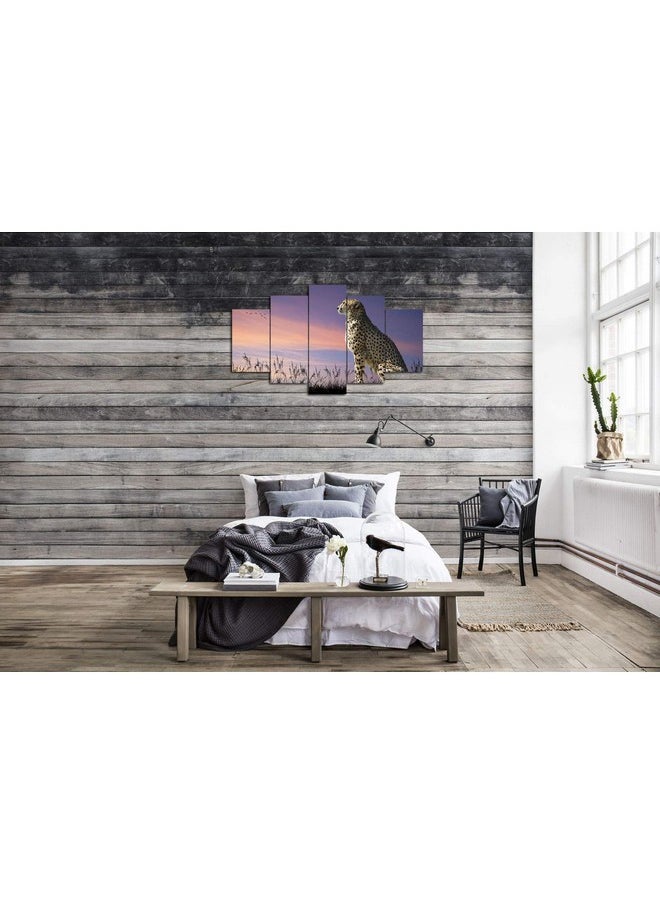 KARTIK KARTIK™ Digital Leopard Print 5 Panel Wall Decor Wall Art Wooden Painting Wallpapers for Home, Office & Gift (30 x 17.5 Inches)  - Image 2