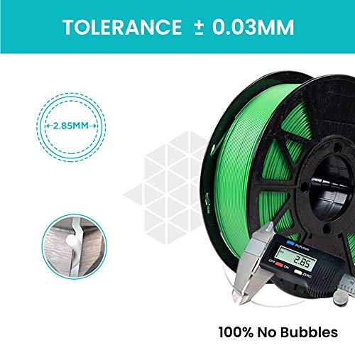 Tesseract Premium PLA + 2.85mm 3D Printing Filament | Dimensional Accuracy +/- 0.03mm | Compatible with Most FDM Printers | 1 KG 3D Printer Filament - PLA Green (Quantity 1) - Image 2