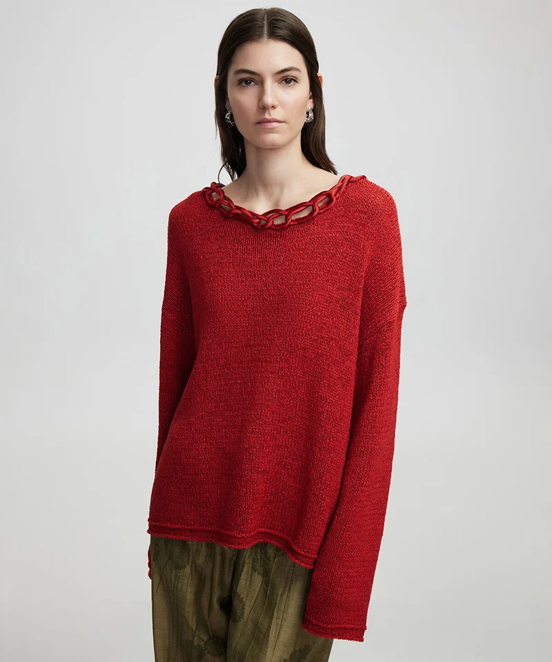 ابيكول Knit Sweater With Applique