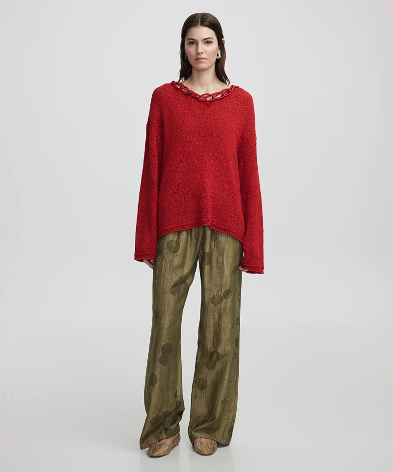 ابيكول Knit Sweater With Applique