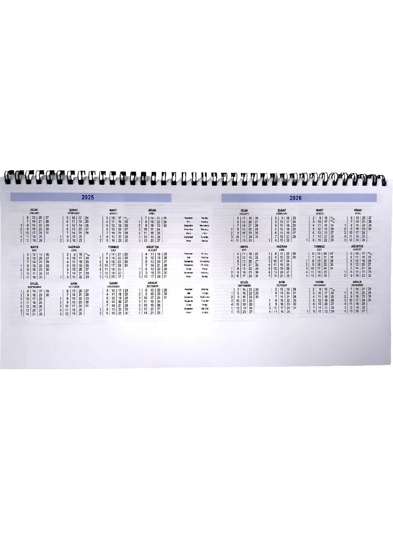 Keskin Color Sharp Color 2025 Spiral Weekly Desk Calendar 16X33 Aj-66 Ataturk  - Image 3