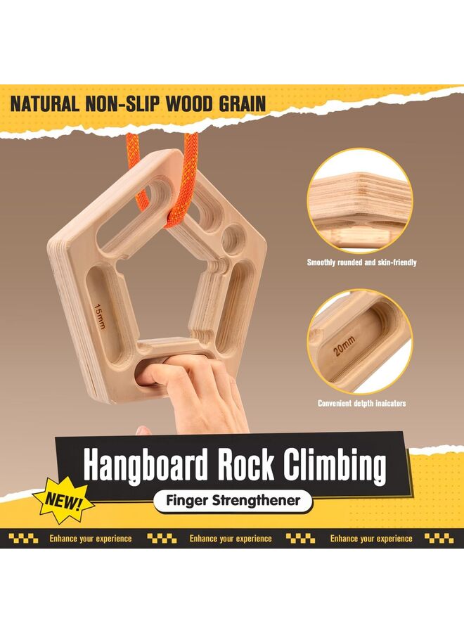 LAMAY Hangboard, Hangboard Rock Climbing for Climbing, Home Training, Finger Strengthener, Pull-up Grip Arm Training Portable Finger Board Rock Climbing Holds Indoor and Outdoor - Image 2
