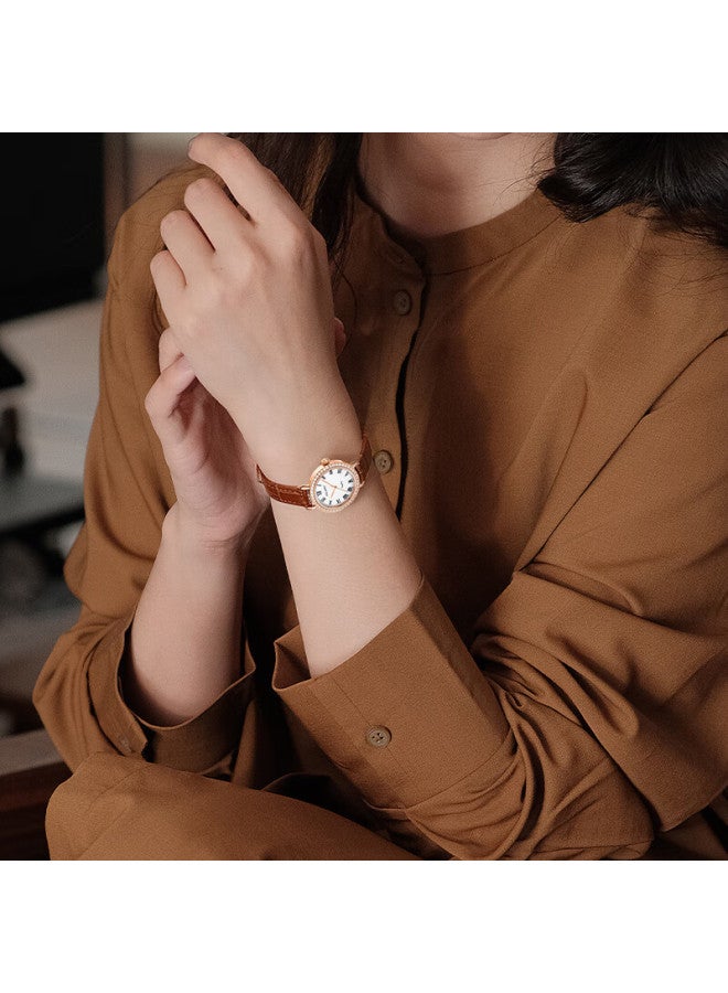 Golgen (Golgen) Women'S Watch Swan Series Ladies' Leather Strap Light Luxury Retro Quartz Watch Birthday Gift 19036 - Image 2