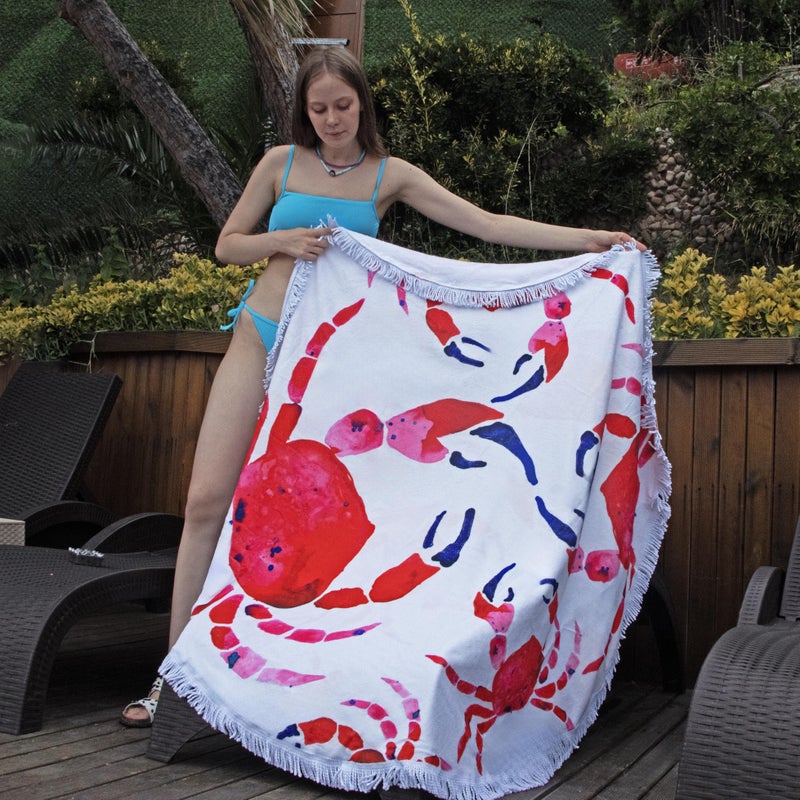 Anemoss Crab Round Beach Towel - Image 4