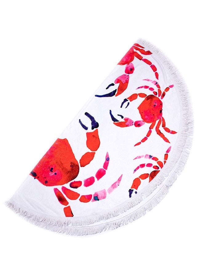 Anemoss Crab Round Beach Towel