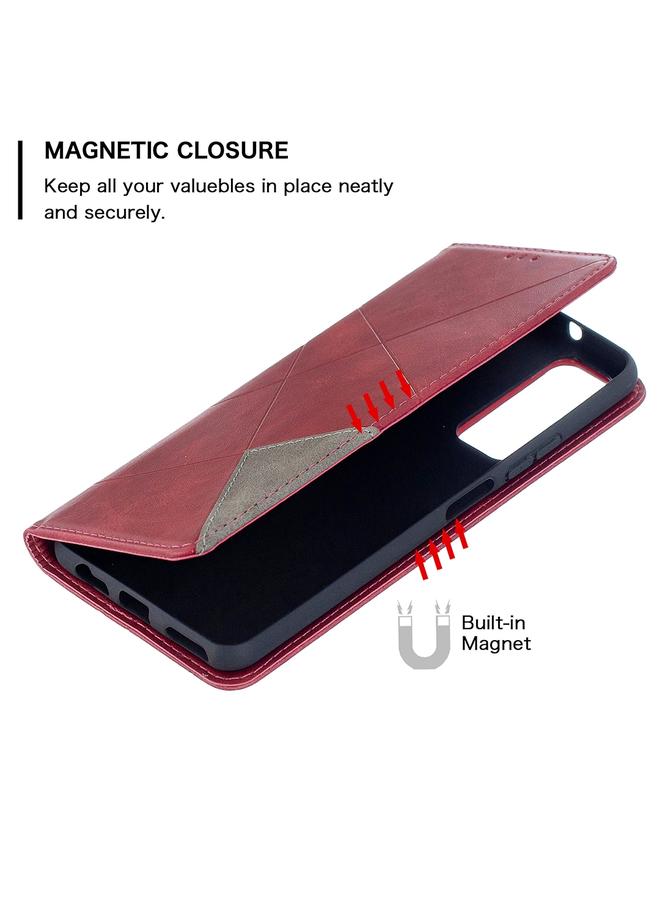 اس-توب جراب لهاتف Huawei P smart 2021 / Y7a جراب جلدي أفقي مغناطيسي غير مرئي مع حامل وفتحات للبطاقات وإطار للصور - Image 5