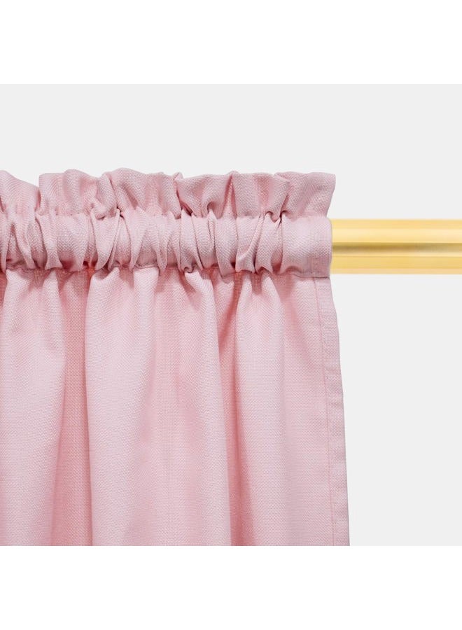 UPOPO Pink Valance Curtains 18 inches Long Linen Textured Curtain Valance Toppers Kitchen Short Small Mini Little Living Room Bedroom Window Curtain Valances 1 Panel Rod Pocket 54"x18" - Image 3