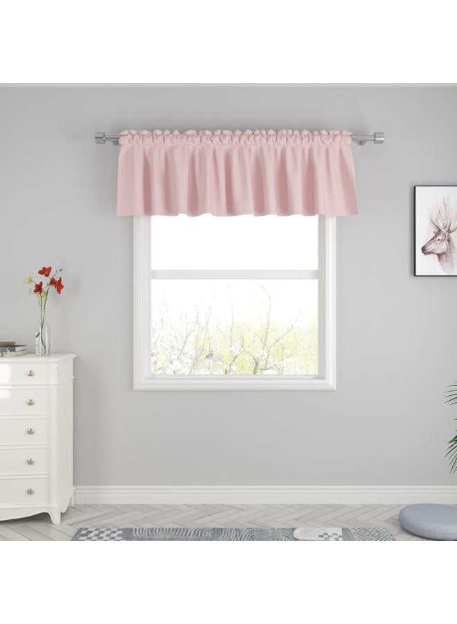 UPOPO Pink Valance Curtains 18 inches Long Linen Textured Curtain Valance Toppers Kitchen Short Small Mini Little Living Room Bedroom Window Curtain Valances 1 Panel Rod Pocket 54"x18"