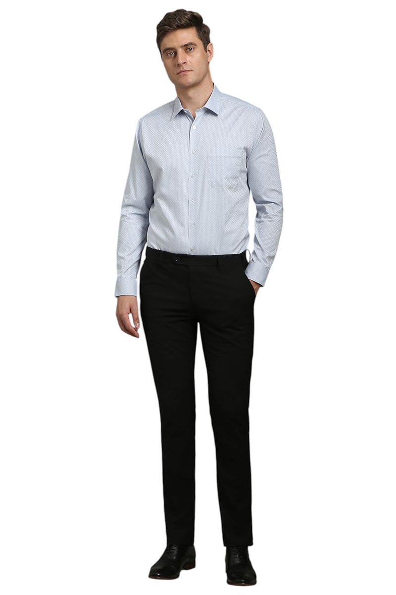 LOUIS PHILIPPE قميص قطن ضيق للرجال من لويس فيليب (LPSFMSLP793757_أزرق فاتح، 44) - Image 5