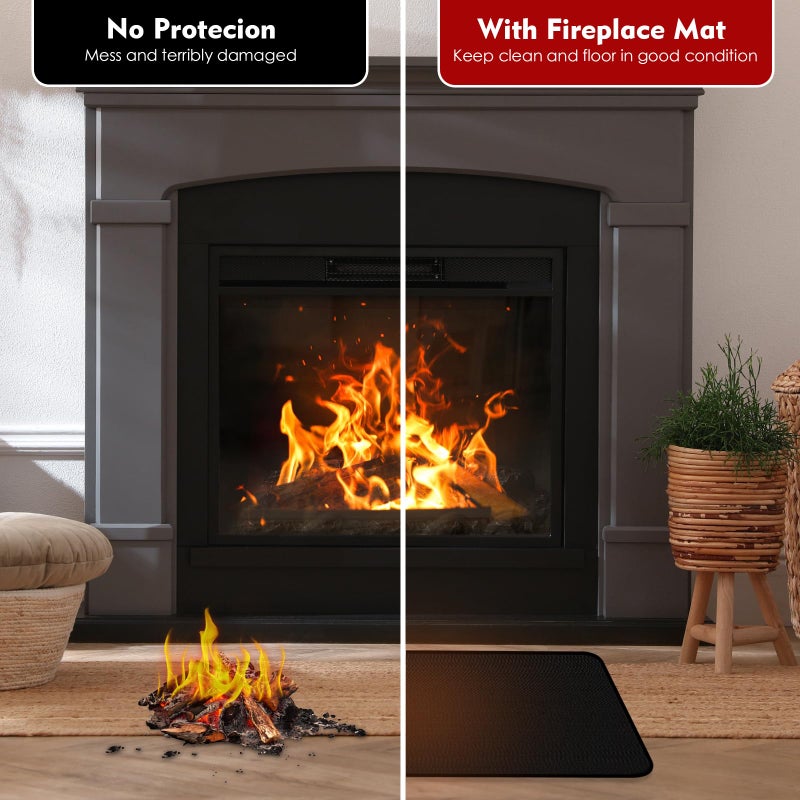 Himake 60Ã—42 Inch Under Grill Mats for Outdoor Grill, Hearth Rugs for Fireplaces Fire Resistant, Gas and BBQ Grill Oil-Proof Water-Proof Protector for Decks, Patios and Indoor Grill - Image 2