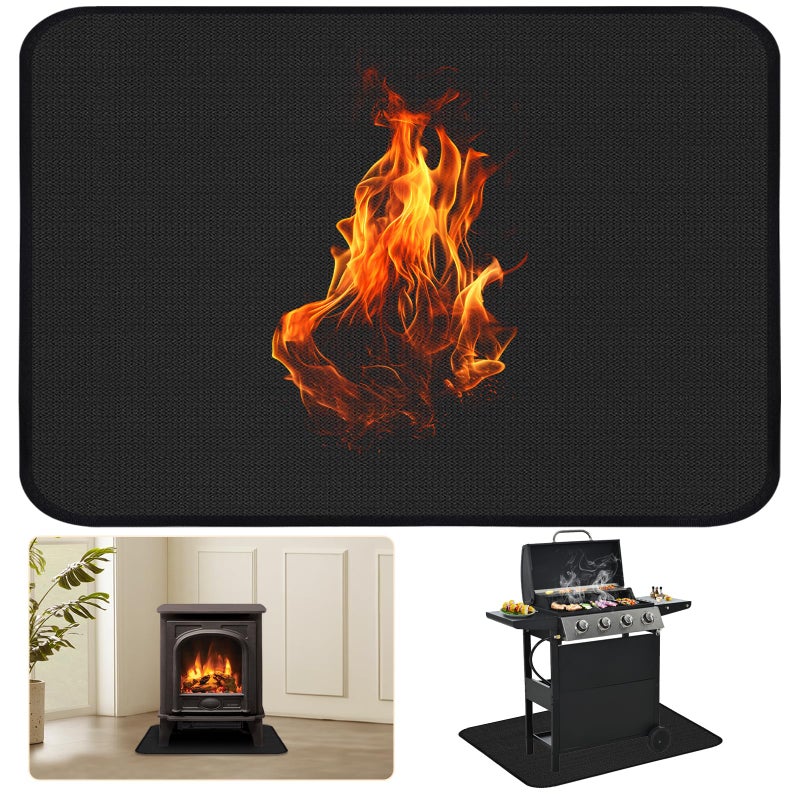 Himake 60Ã—42 Inch Under Grill Mats for Outdoor Grill, Hearth Rugs for Fireplaces Fire Resistant, Gas and BBQ Grill Oil-Proof Water-Proof Protector for Decks, Patios and Indoor Grill - Image 1